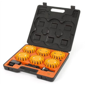 MegaFlare - 6 units (amber) - zwarte koffer - 12&24/220 volt
